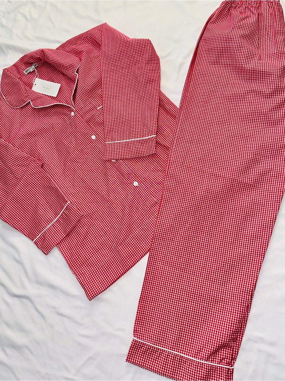 Red Gingham Kids Pajama Set - sweet dreams